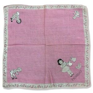 VINTAGE Day of the Week Handkerchief ‘Monday’